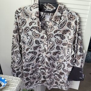 Chico's No Iron Animal In Paisley Print Tunic Top (3=16/XL).